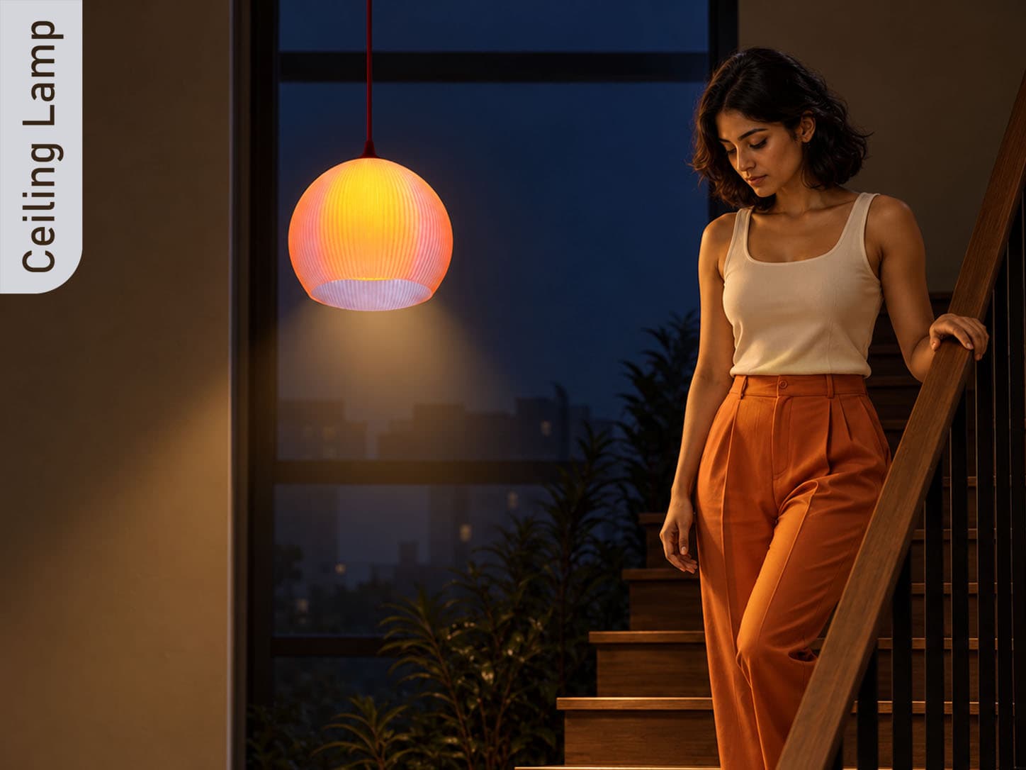 Warm pendant ceiling lamp