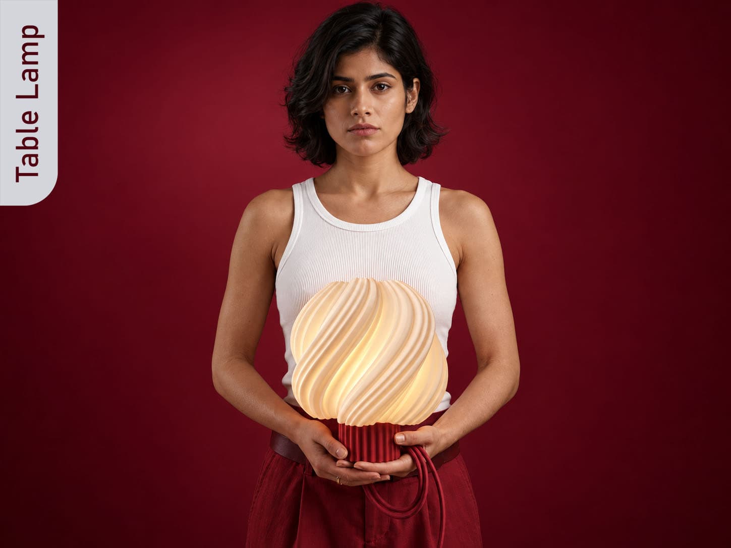 Sculptural table lamp