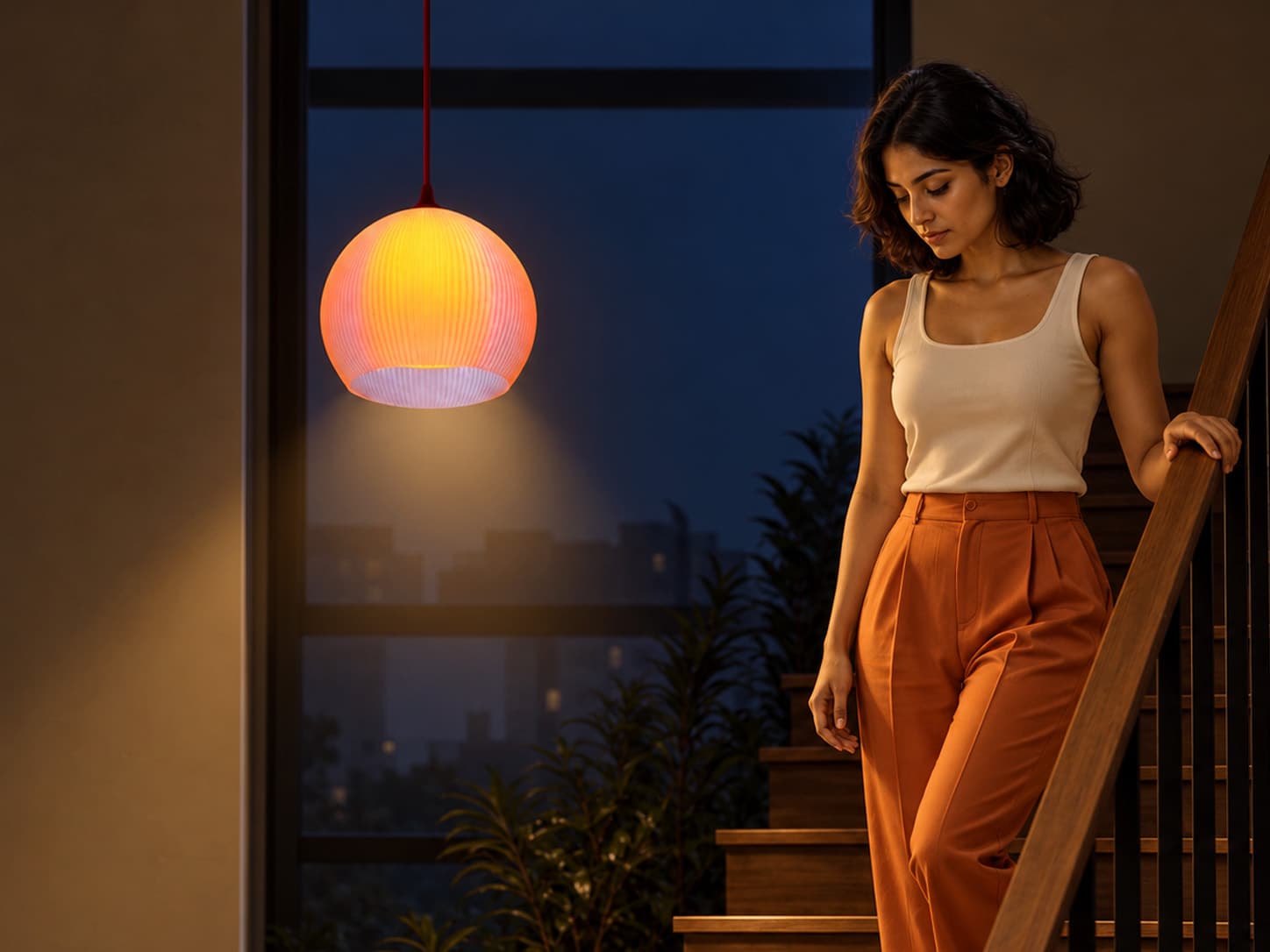 Warm pendant ceiling lamp